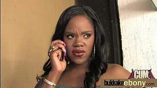 Interracial bukkake with a horny sexy ebony 27 porn video